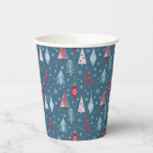 Gobelets En Papier Motif de Noël d'hiver. (Gauche)