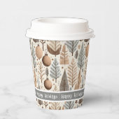 Gobelets En Papier Motif de Noël Earth Tones #25 ID1009 (Droite)