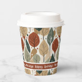 Gobelets En Papier Motif de Noël Earth Tones #5 ID1009 (Recto)