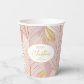 Gobelets En Papier Motif de Noël en or rose #29 ID1009 (Recto)
