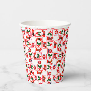 Gobelets En Papier Motif de Noël festif