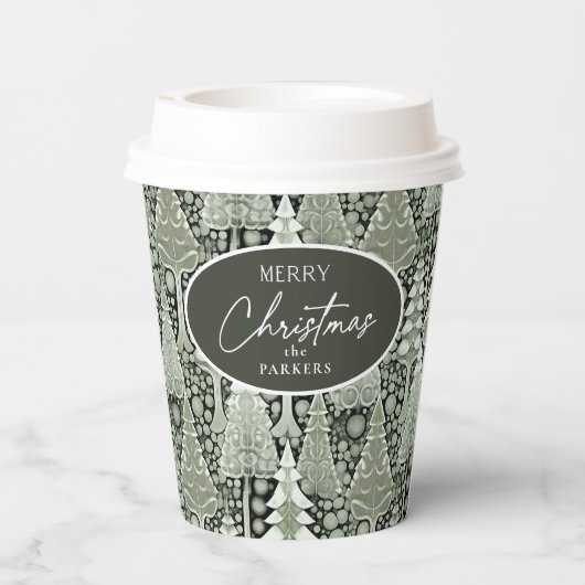 Gobelets En Papier Motif de Noël Green Earth #6 ID1009 (Verso)