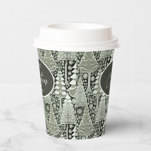 Gobelets En Papier Motif de Noël Green Earth #6 ID1009 (Droite)