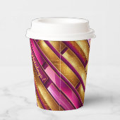 Gobelets En Papier Motif de Noël Magenta Gold#28 ID1009 (Droite)