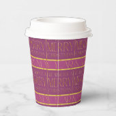 Gobelets En Papier Motif de Noël Magenta Gold#35b ID1009 (Droite)