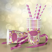 Gobelets En Papier Motif de Noël Magenta Gold n° 6 ID1009