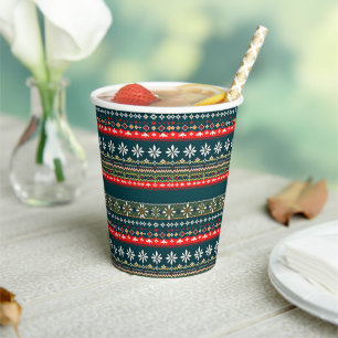 Gobelets En Papier Motif de Noël nordique
