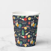 Gobelets En Papier Motif de Noël rétro (Verso)