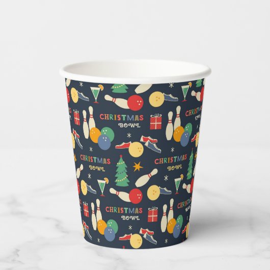 Gobelets En Papier Motif de Noël rétro (Verso)