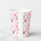 Gobelets En Papier Motif de Noël rose 02 (Droite)