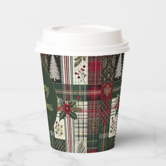 Gobelets En Papier Motif de Noël rustique moderne (Gauche)