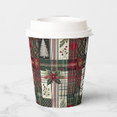 Gobelets En Papier Motif de Noël rustique moderne (Verso)