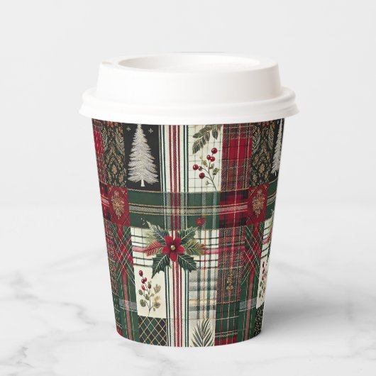 Gobelets En Papier Motif de Noël rustique moderne (Verso)