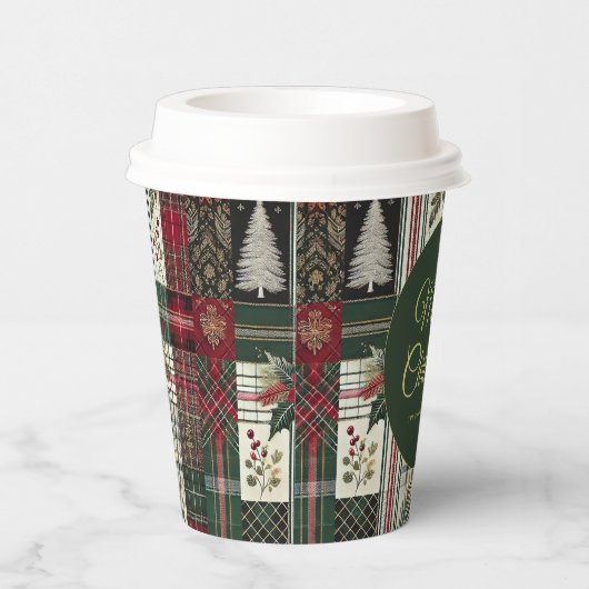 Gobelets En Papier Motif de Noël rustique moderne (Droite)