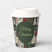 Gobelets En Papier Motif de Noël rustique moderne (Recto)