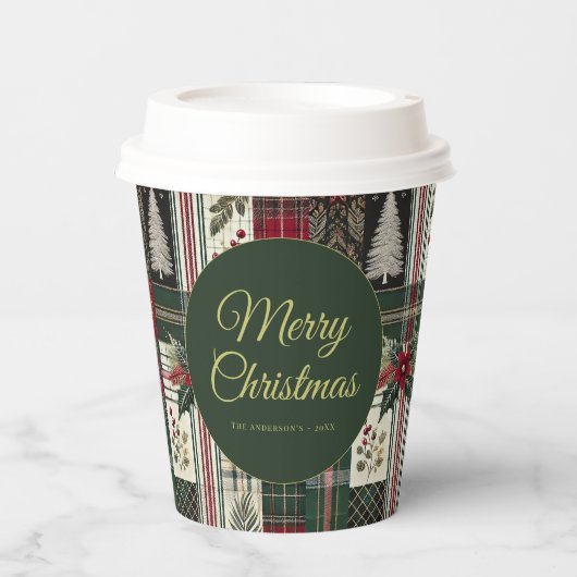 Gobelets En Papier Motif de Noël rustique moderne (Recto)