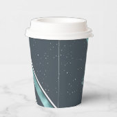 Gobelets En Papier Motif de Noël Turquoise/blanc ID862 (Droite)