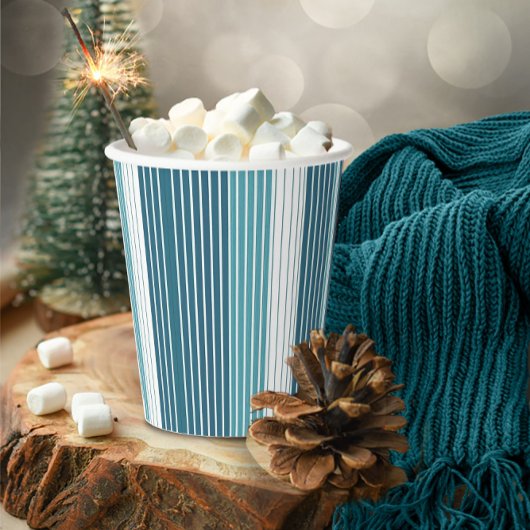Gobelets En Papier Motif de Noël turquoise Pinstripe #28 ID1009
