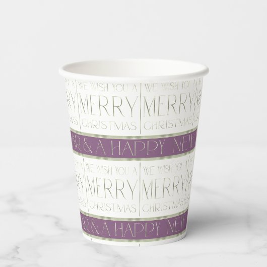 Gobelets En Papier Motif de Noël vert violet #35 ID1009 (Verso)