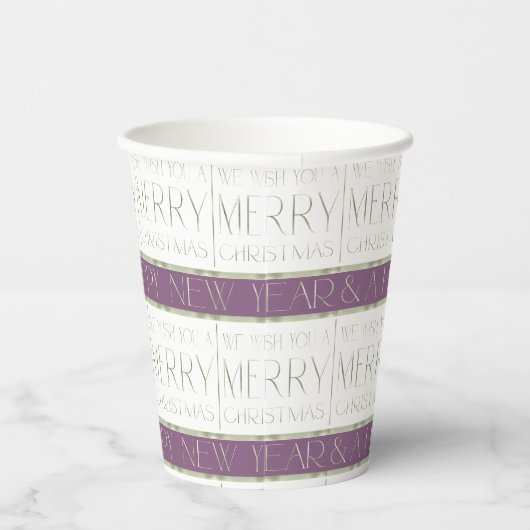 Gobelets En Papier Motif de Noël vert violet #35 ID1009 (Droite)