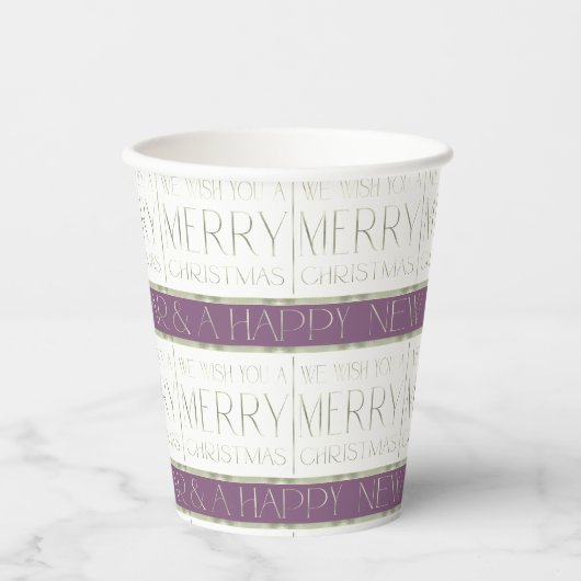 Gobelets En Papier Motif de Noël vert violet #35 ID1009 (Recto)