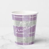 Gobelets En Papier Motif de Noël vert violet #7 ID1009 (Verso)