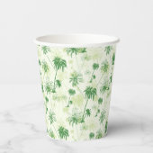 Gobelets En Papier Motif de palmier vert (Verso)