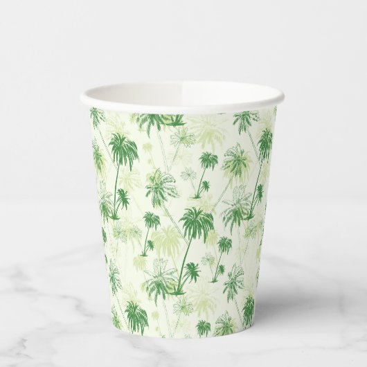 Gobelets En Papier Motif de palmier vert (Gauche)