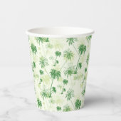 Gobelets En Papier Motif de palmier vert (Recto)