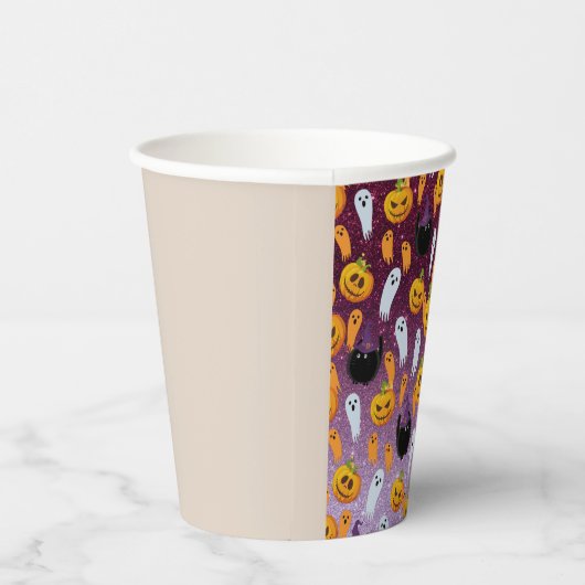 Gobelets En Papier Motif de Parties scintillant de fantôme d'Hallowee (Droite)