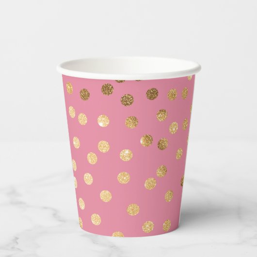 Gobelets En Papier Motif de Parties scintillant Monogram Candy Pink G (Verso)