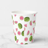 Gobelets En Papier Motif de pastèque rose et vert d'été (Droite)