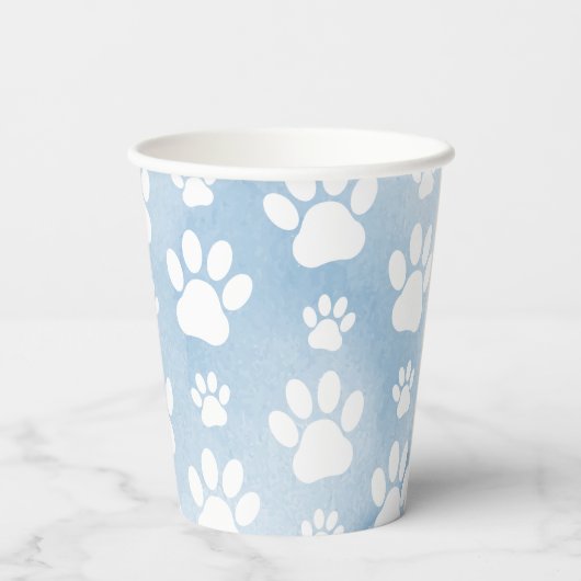 Gobelets En Papier Motif De Pâtes, Patrouilles Blanches, Aquarelles,  (Verso)