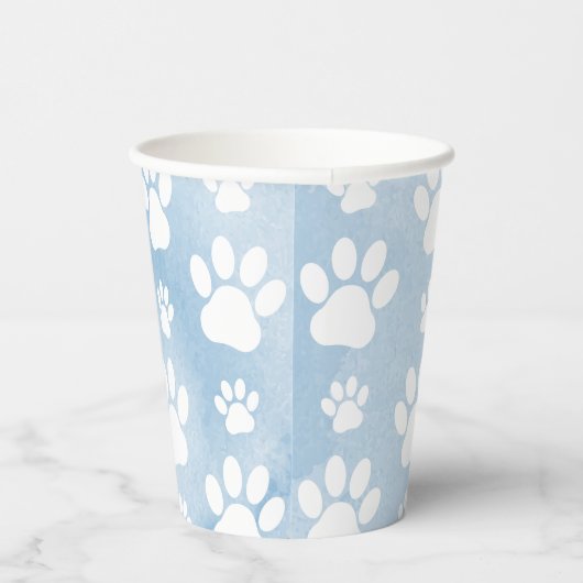 Gobelets En Papier Motif De Pâtes, Patrouilles Blanches, Aquarelles, (Droite)