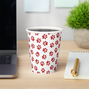 Gobelets En Papier Motif De Pâtes, Patrouilles De Chiens, Paws Rouges