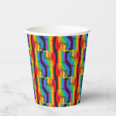Gobelets En Papier Motif de poing arc-en-ciel (Recto)