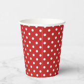 Gobelets En Papier Motif de point Polka blanc rouge foncé (Droite)