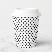 Gobelets En Papier Motif de point Polka noir blanc (Verso)