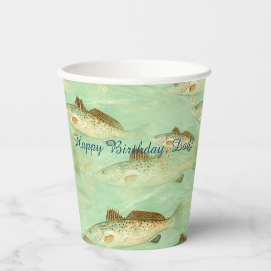Gobelets En Papier Motif de poisson basse (Recto)