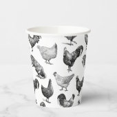 Gobelets En Papier Motif de poulet de la ferme Retro Country (Gauche)