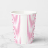 Gobelets En Papier Motif de rayure verticale rose et blanc (Gauche)