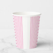 Gobelets En Papier Motif de rayure verticale rose et blanc (Droite)