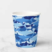 Gobelets En Papier Motif de requin bleu (Verso)