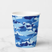 Gobelets En Papier Motif de requin bleu (Recto)