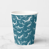 Gobelets En Papier Motif de requins bleus en détresse (Recto)