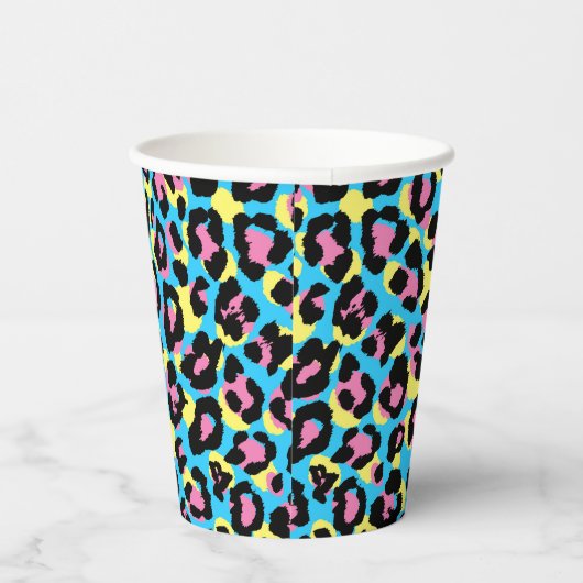 Gobelets En Papier Motif de Spots Neon Leopard (Droite)
