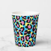 Gobelets En Papier Motif de Spots Neon Leopard (Recto)