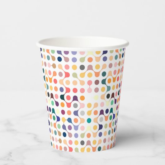 Gobelets En Papier Motif de structure moléculaire (Verso)