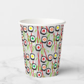 Gobelets En Papier Motif de sushi (Verso)