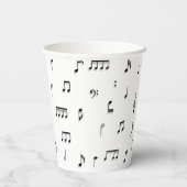 Gobelets En Papier Motif de symboles Black & White Music Notes (Verso)